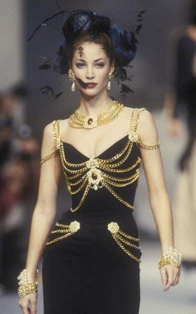 christy turlington chanel dress|Chanel chain dresses.